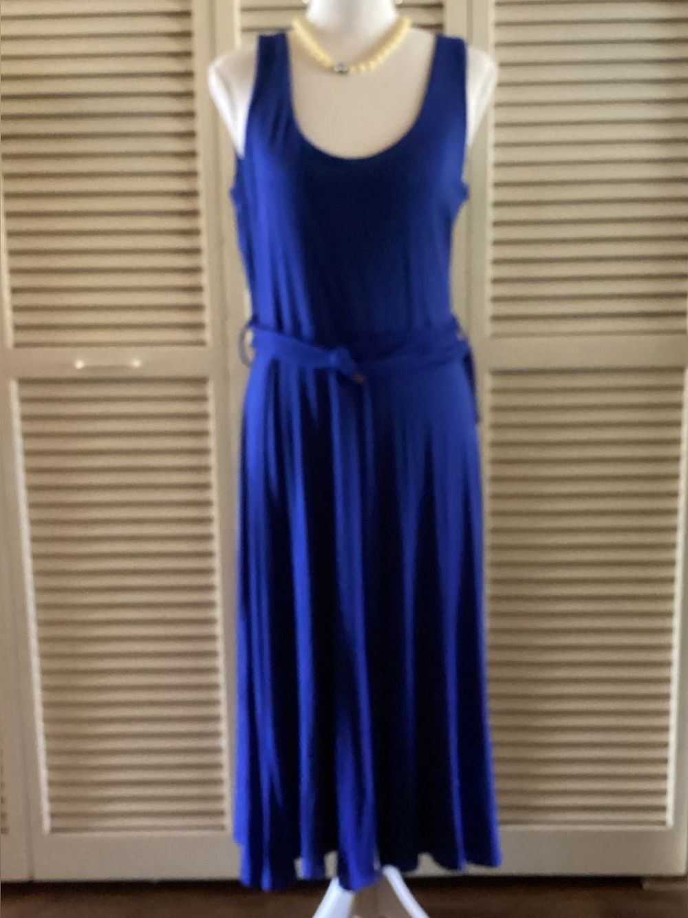 Calvin Klein Cobalt Blue Sleeveless jumper with Waist Tie